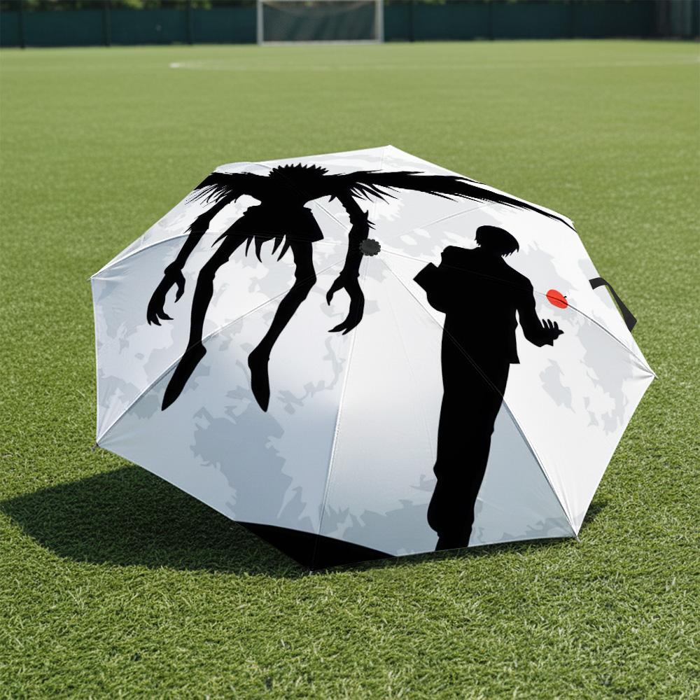 1 PC Automatic Folding Umbrella-Death NotePattern, Portable & Foldable Design with 8 Ribs, Christmas Birthday Gifts