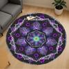 1pc Heart Mandala Round Chair Mat Area Rug - Non-Slip, Floor Mat for Office, Bedroom, and Indoor Decor C1118017