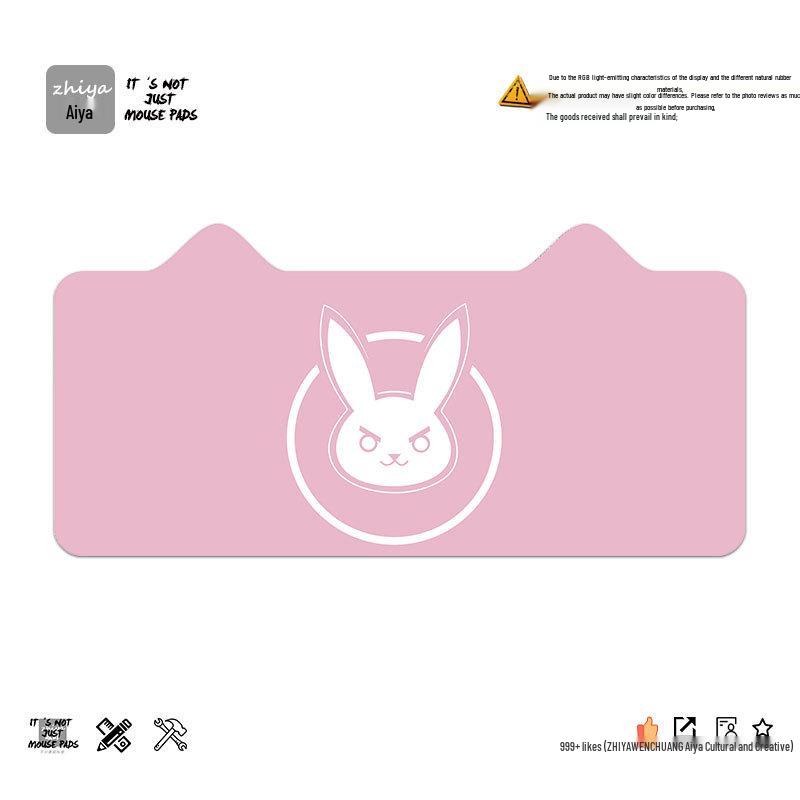 Extra Large Cute Cat Ear Gaming Mouse Pad - Cartoon Keyboard Desk Pad