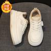 Rindslederversion Damen-Board-Schuhe dicke Sohle erhöhend weiße Schuhe Kinder neue Herbst- und Winter-Samt-Freizeit-Sport-Leder-Baumwollschuhe