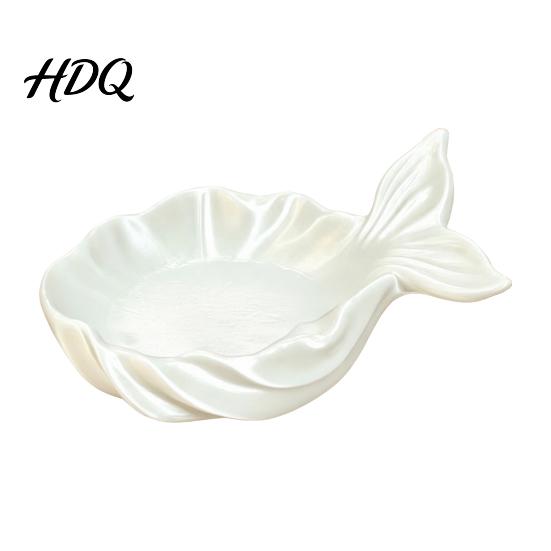 Girlish Room Accessories Fishtail Jewelry Storage Tray Large Capacity Groove Design Pearlescent Makeup Tray 3D Printing Desktop Ornament for Rings