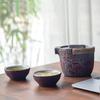 Travel Tea Set One Pot and Two Cups Portable Coarse Pottery Pot Tea Cup Kung Fu Tea Set Small Set Ceramic Tea Set Chinese TeaSet