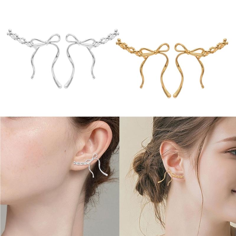Stylish Copper Bowknot Drop Earrings Fashion Accessory Ideal for Enhancing Outfits at Various Event