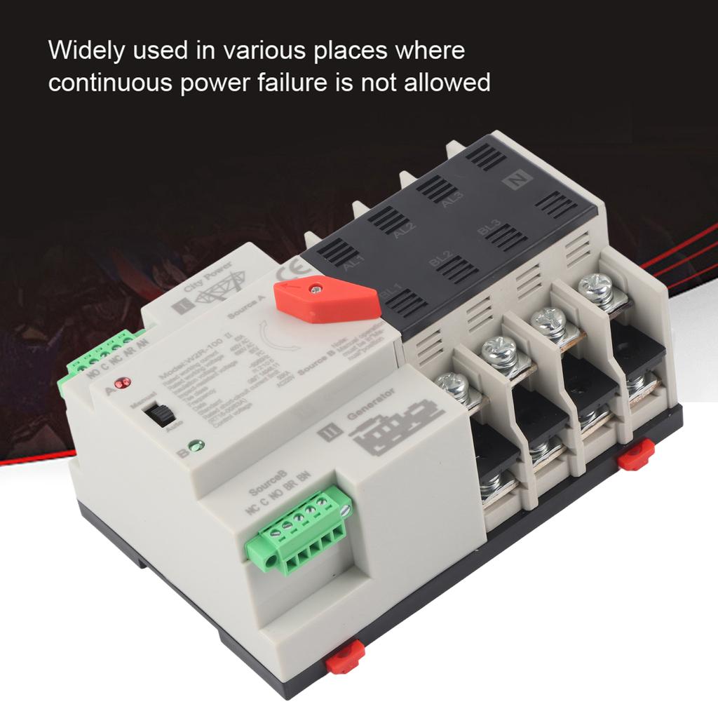 W2R?100 Dual Power Supply Automatic Transfer Switch 4P 63A Power Transfer Switch