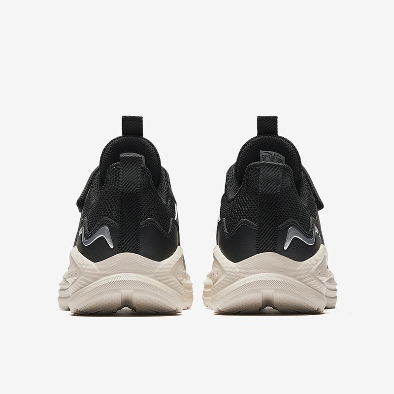 Anta Fashion Versatile Lightweight Shock Absorbing Low Top Kids Running Shoes Men sneaker Black Silver A12445577-2