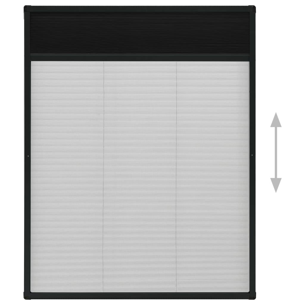 Vidaxl Pleated Window Mosquito Net, Aluminum, Anthracite, 80X100 Cm