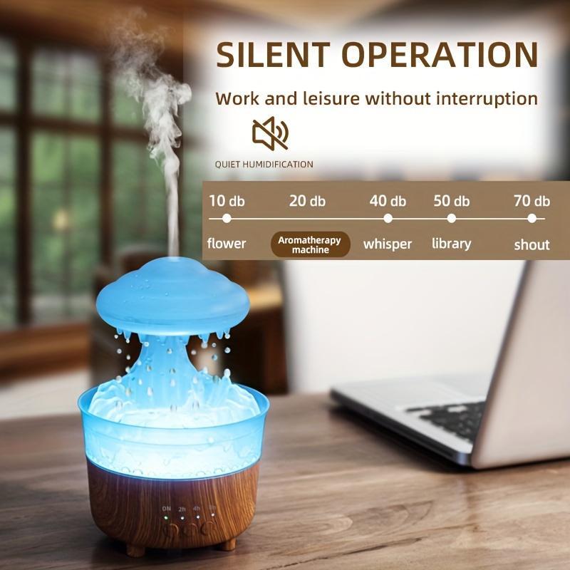 Cloud Shaped Essential Oil Diffuser Without Battery, 1 Piece USB Powered Cloud Rain Humidifier with Remote Control, Creative Co