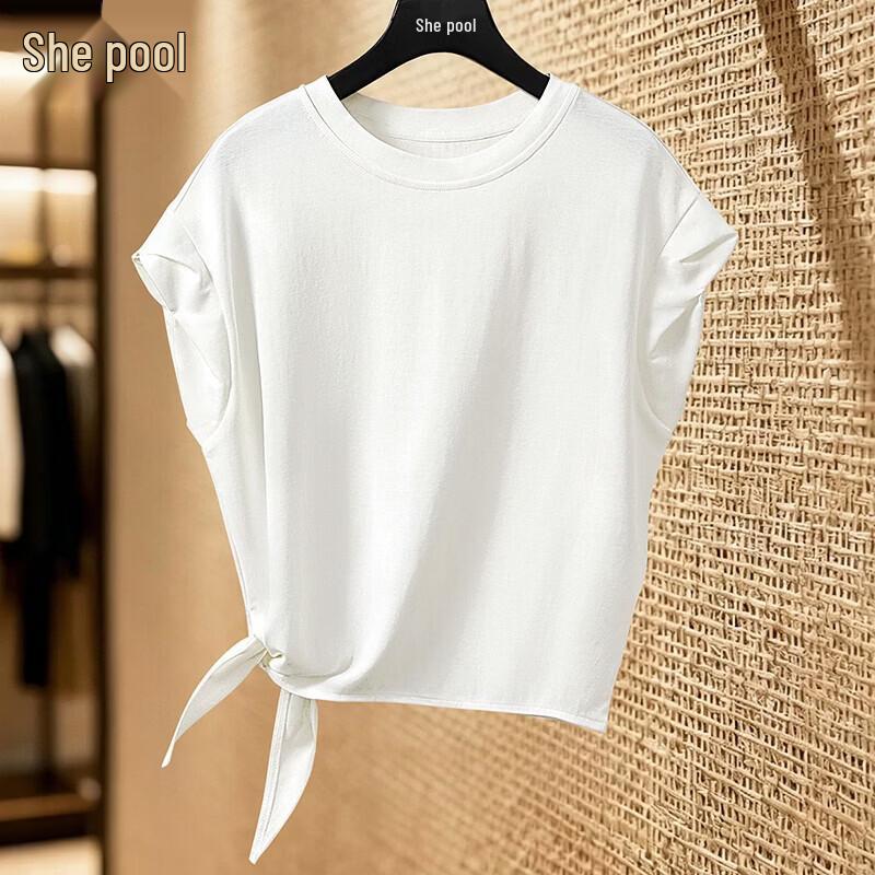 Ta Chi Women s Tie-Waist Short Sleeve T-Shirt L белый