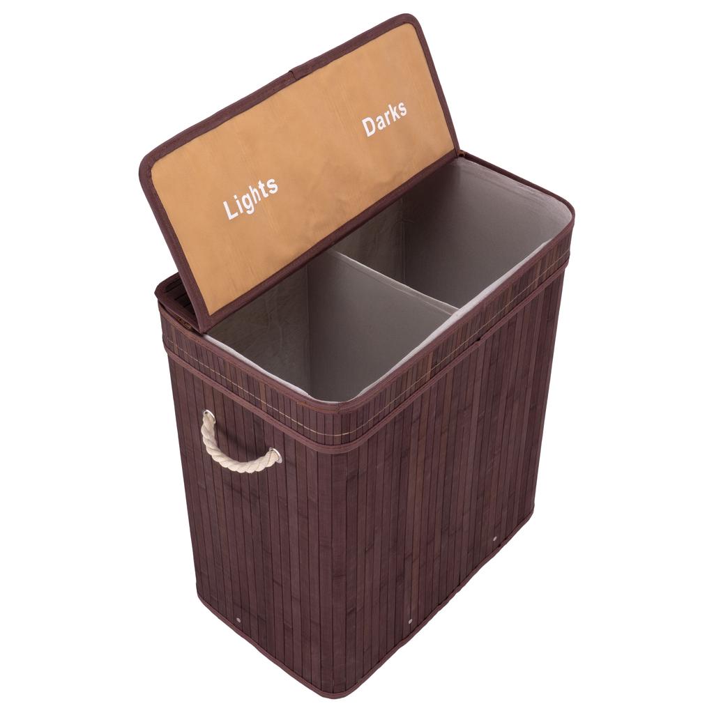 Kosz Na Pranie Bambusowy Z Pokrywą 100L Wenge