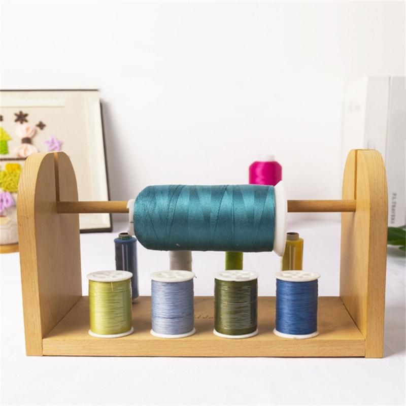 Wood Thread Holder 9 Spool Thread Spool Holder Embroidery Thread Organizers Sewing Thread Storage Stand for Quilting