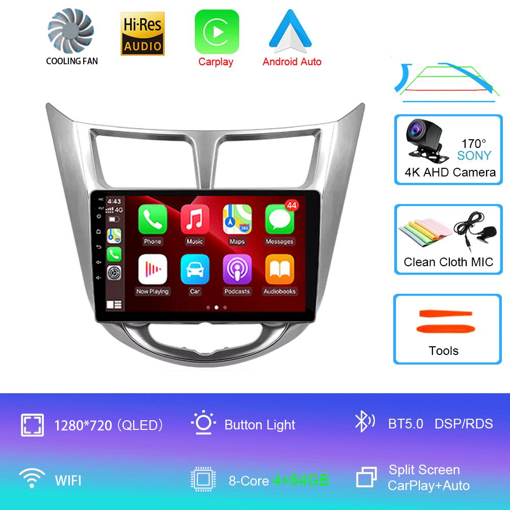 For Hyundai Solaris Accent I25 2010 - 2016 Car Radio Android 14 Carplay Multimedia Player Auto Autoradio Stereo 2din Head Unit