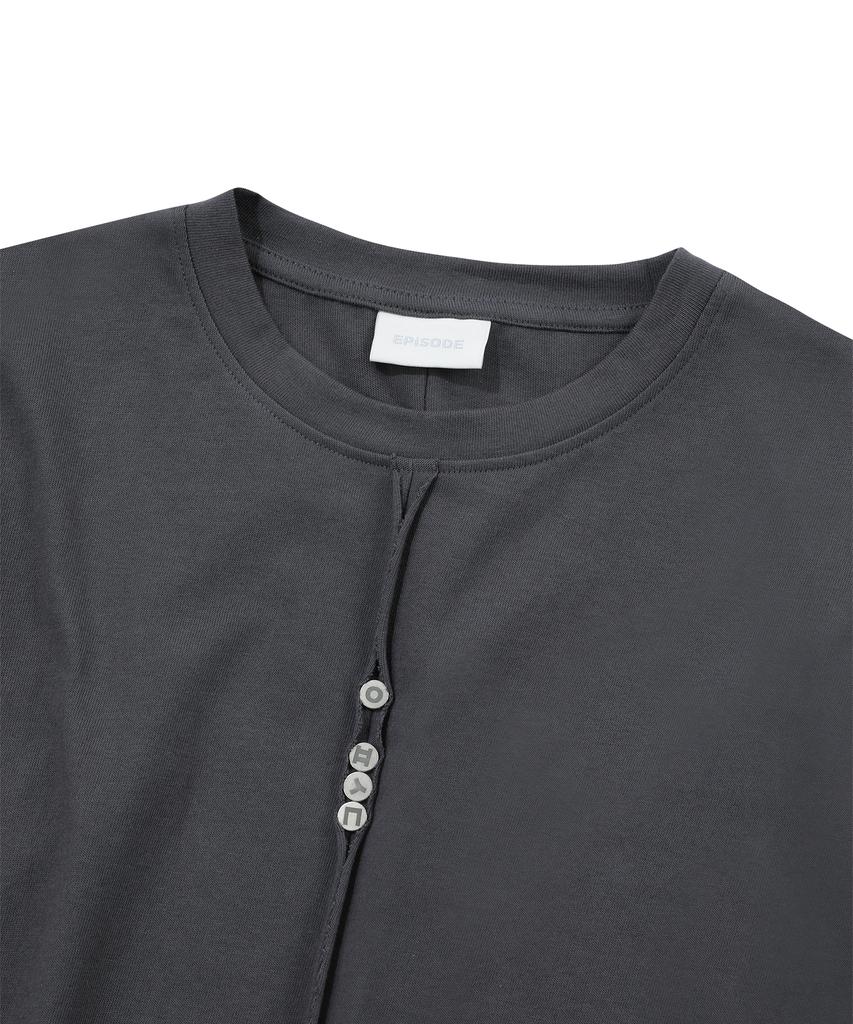 EPISODE UNTITLED Point Snap Open Cut T-Shirt_Gray
