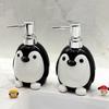 Cute Penguin Hand Wash Bottle Press Ceramic Lotion Bottle Bathroom Shower Gel Shampoo Bottle Soap Dispenser Bathroom Accessories