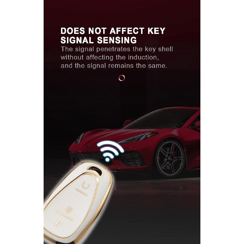 HIBEYO TPU Smart 3 Button Key Fob Case for Chevrolet Equinox Cruze Trax Malibu Verano Traverse 2016-2018 Onix Cruze Sonic Camaro Volt Bolt