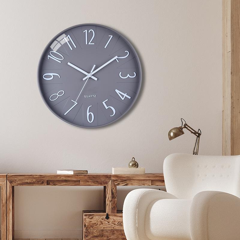 12-inch Versatile Simple and Light Luxury Clock Home Electronic Silent Wall Clock with Clear Font and Precise Travel Time Quartz Clock