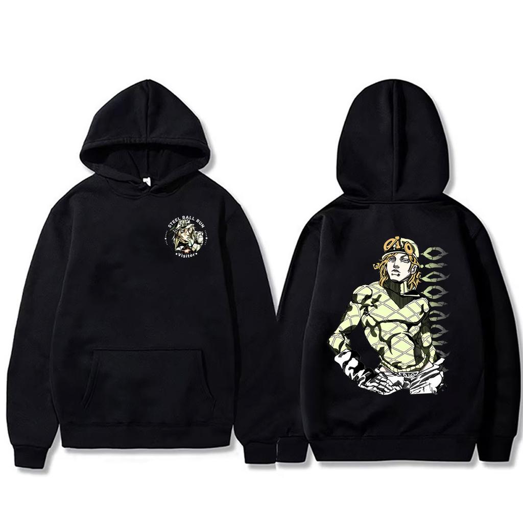Anime Jojo Bizarre Adventure Steel Ball Run Hoodie Manga Diego Brando Print Sweatshirt Unisex Fashion Casual Pullover Hoodies