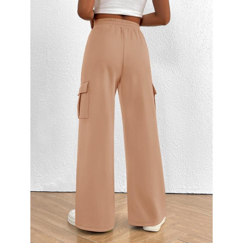 YYFS Damenmode, lässig, einfarbig, bedruckt, hohe Taille, Hosen, Hosen und Caprihosen