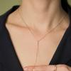 JUDY AND PAUL Huey Sterling Silver Rose Gold Drop Long Necklace