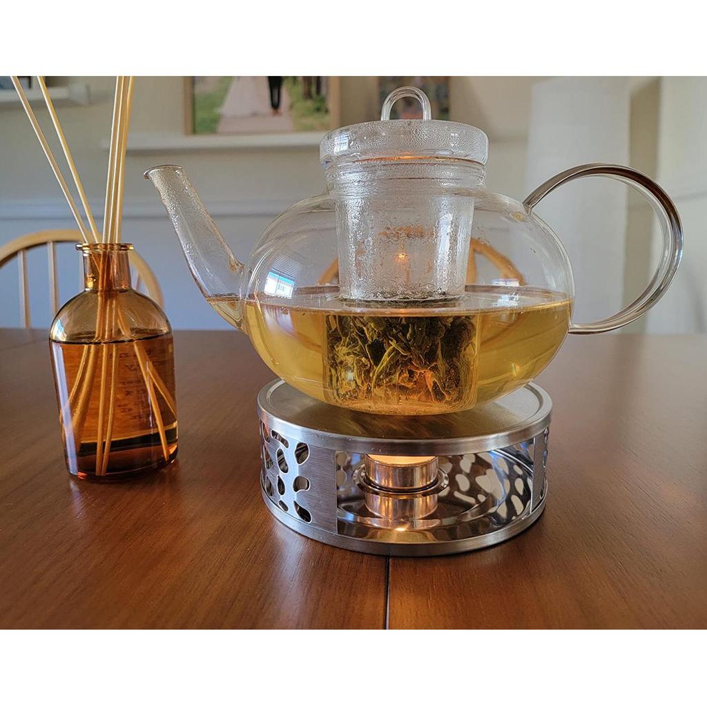 Portable Stainless Steel Tea Warmer - Outdoor Campfire Candle Heating Base