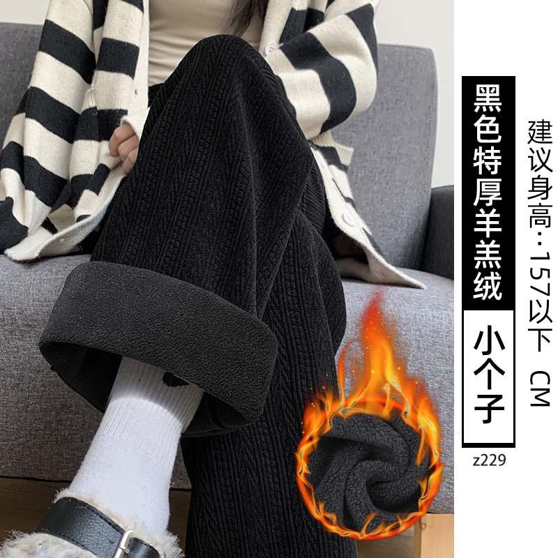 Chenier Wide-leg Pants Women's Pants New Autumn and Winter Thickened Cotton Pants Straight Casual Velvet Pants Outer Wear