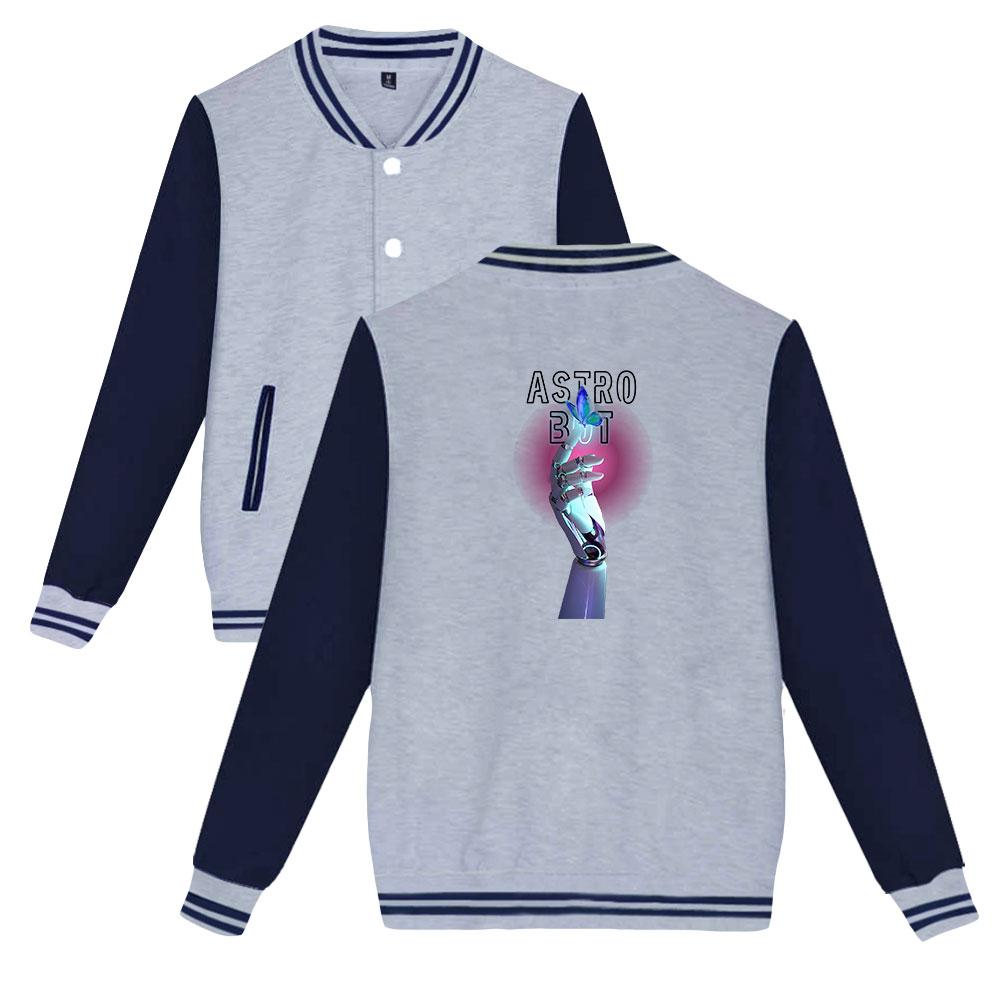 

Fashion Astro Bot Baseball Jacket Men Women Jackets Streetwear Kids Boys Girls Loose College Coats XXS сірий