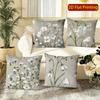 Vintage Floral Mushroom Print Throw Pillow Cases Pattern Cushion Cover Suitable For Sofa Bedroom Car Pillow Cover