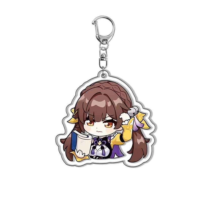 Acrylic Keychains Honkai Star Rail Tingyun Elysia Asta Herta Jing Yuan March 7th Yanqing Key Chain A String Bag Backpack Pendant