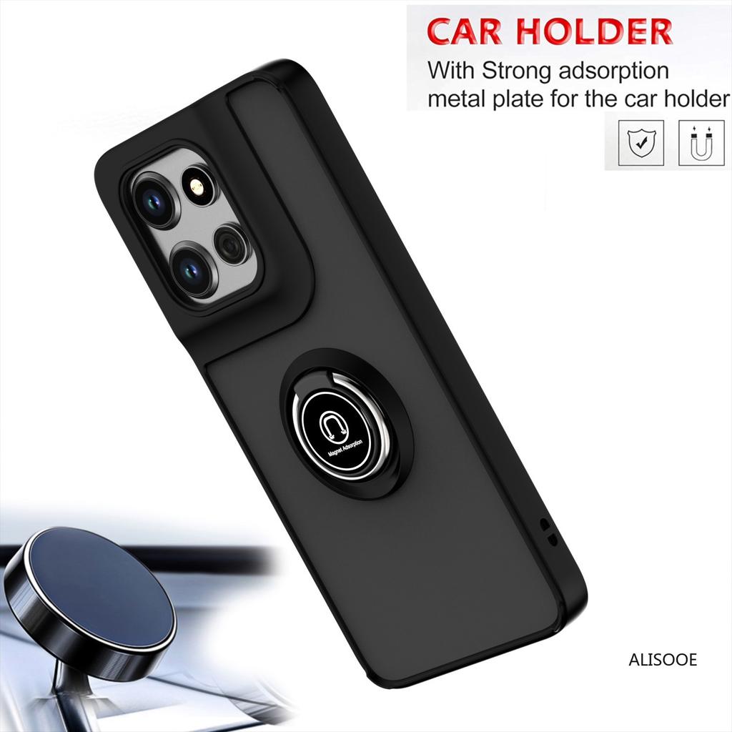 Shockproof Funda for Motorola Edge 50 Neo Fusion 50 Ultra Case Translucent Matte Ring Stand Capa for Moto Edge 50 Pro Cover