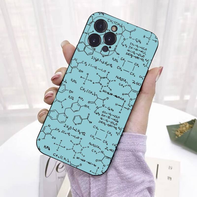 Science Chemistry Formulas Phone Case Silicone Soft For iphone 14 13 12 11 Pro Mini XS MAX 8 7 6 Plus X 2020 XR Shell