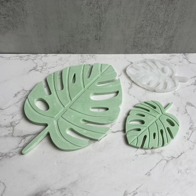 Diy Crystal Epoxy Irregular Leaf Coaster Pendant Silicone Mold Leaf Tray Mold for Casting with Resin Concrete Cement