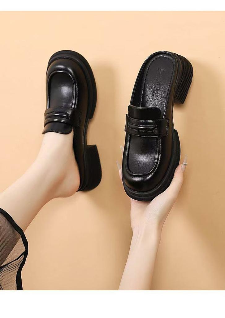 New Thick Bottom Round Head Rear Air Mouller Slippers for Women's Flat Flat Casual Cool Slippers