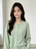 Women's Round Neck Wool Cashmere Silk Blend Cardigan - Loose, Thin, and Comfortable Knitwear for Autumn and Winter