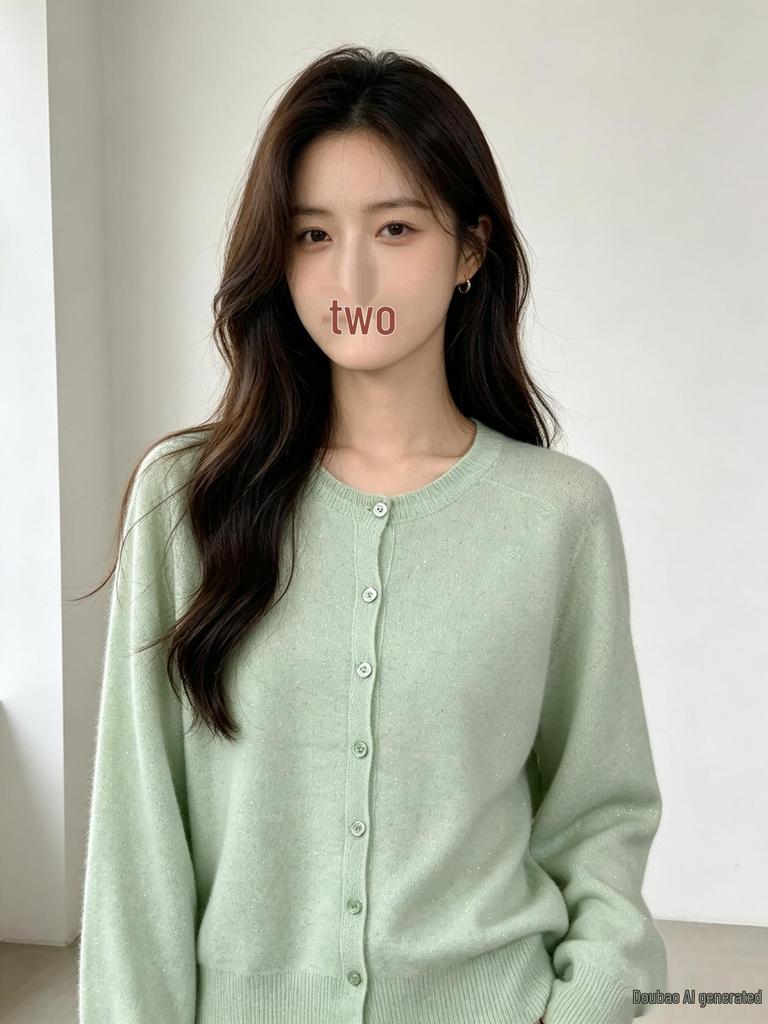 Women's Round Neck Wool Cashmere Silk Blend Cardigan - Loose, Thin, and Comfortable Knitwear for Autumn and Winter