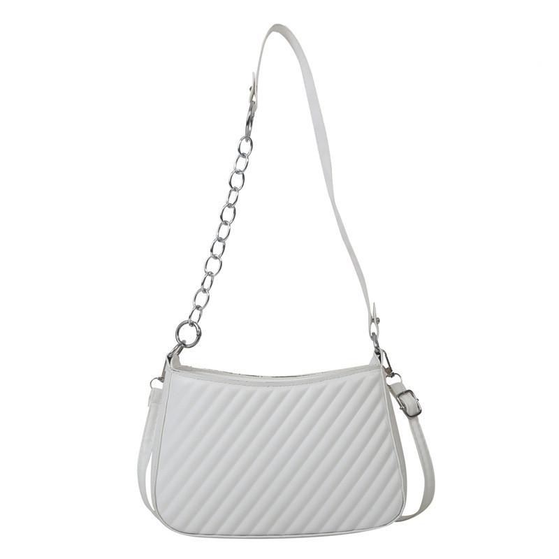 Stylish White Pu Shoulder Bag For Women Versatile Casual Commuter Fashionable Design