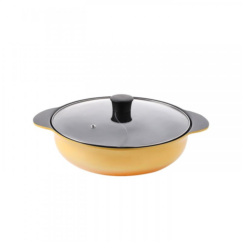 32cm Aluminum Clad Dual Compartment Hot Pot Induction Gas Stove Nonstick Home Use