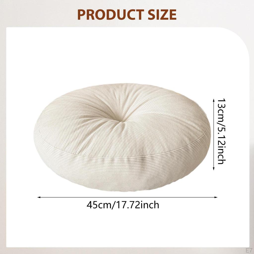 Round Floor Cushion Measuring 45 X 13 Cm (17.72 5.12 Inches), Soft And Supportive, Ideal for