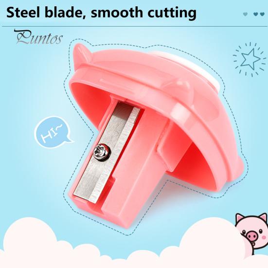 School Manual Pencil Sharpener Pig Shaped Plastic Waste Office Storage Convenient Curler for Desktop