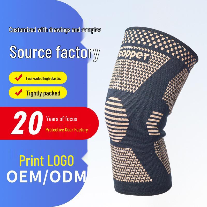 Copper Nylon Knee Brace for Sports – Copper Fiber Knit Support for Basketball, Football, Running, Fitness