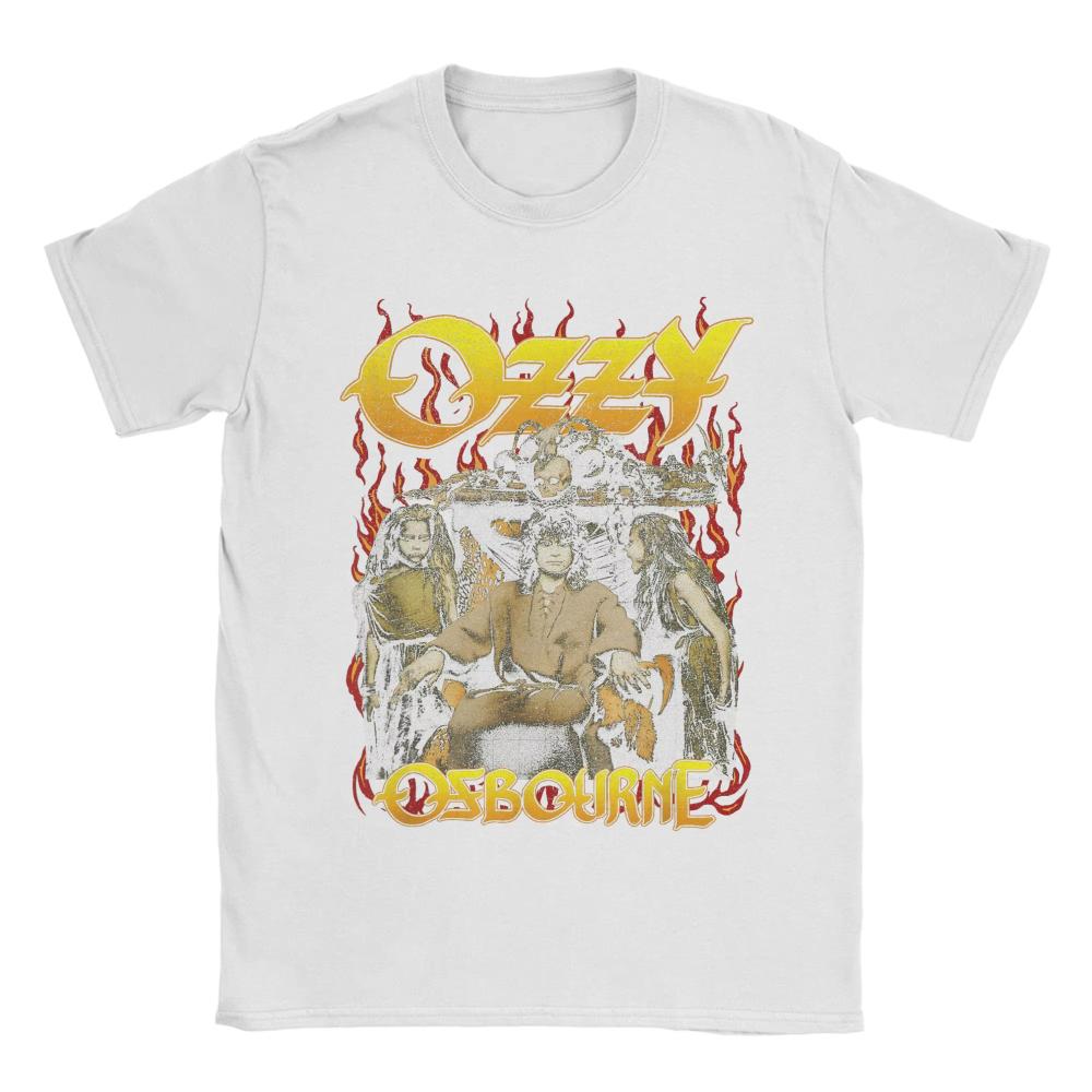 Heavy Metal Rock Ozzy Osbourne Red Flame Male T-Shirt Summer T-Shirts Cotton Harajuku Tshirt for Man Women Short Sleeve Clothing