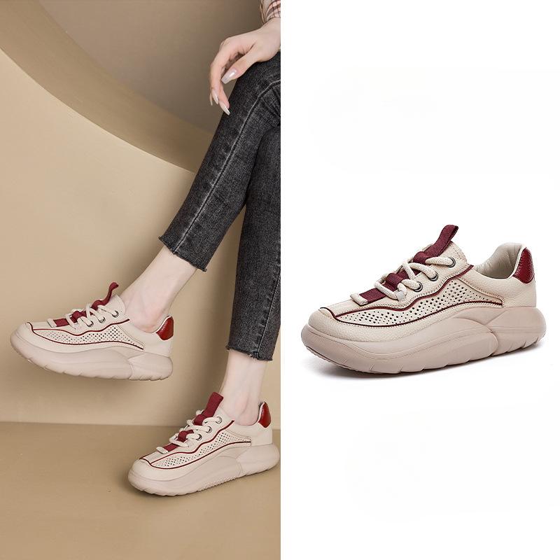 Sporty and Casual Soft-soled Shoes Women's Retro Breathable Dad Shoes Versatile Thick-soled Shoes