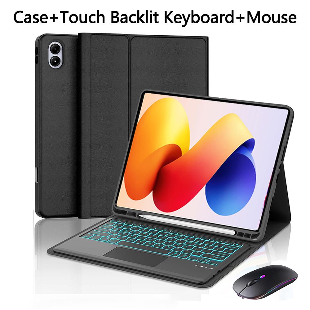 Custodia con Tastiera per Redmi Pad 2 Pro 12.1 Pollici,Custodia per Tablet Redmi Pad 2 Pro 12.1 Pollici con Tastiera Bluetooth Staccabile