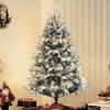 180cm Artificial Christmas Tree with 793 Branches, LED Lights and Snow-Covered Branches, Green