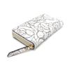 Karukuru Women's Floral Embossed Round Zipper Long Wallet FRS-EN004 White