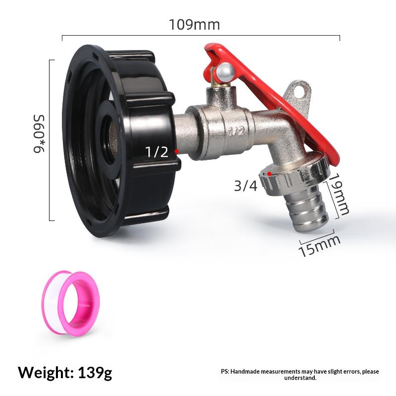 Brass Ibc Tank Valve Faucet With Lock 1/2 Inch Tonne Switch Adapter Zinc Alloy Water Tap For Ibc Tank Accessories