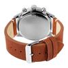 Montre Bracelet Homme - Evander - Chronographe - Cadran Bleu - Bracelet Cuir Marron 24 Mm