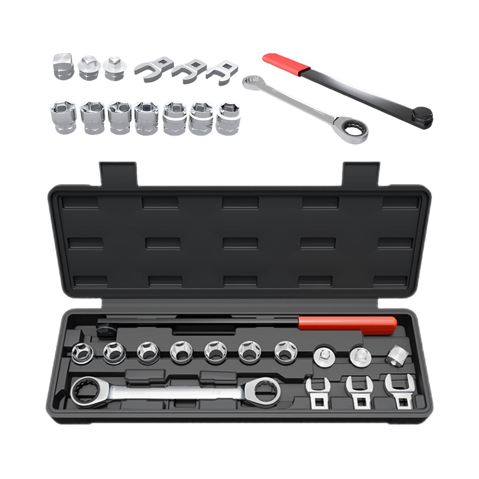 15pcs/set Idler Pulley Adjustment Wrench Belt Tension Tensioning Adjuster Lever Tool Extension Wrench Car Repair Tools China Mainland