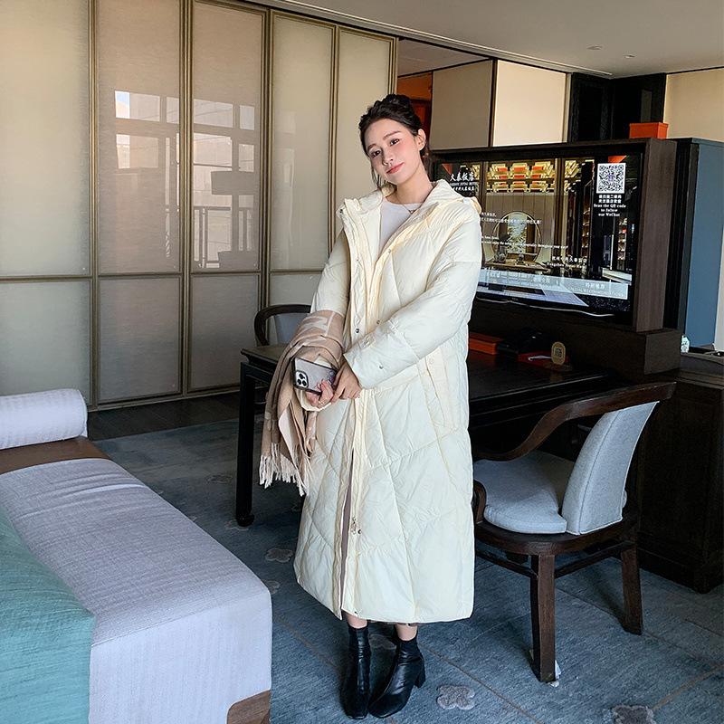 

Новая пуховая хлопковая одежда большого размера для полных женщин, зимнее пальто средней длины, свободного кроя, до колена, утолщенное хлопковое пальто 3XL бежевый