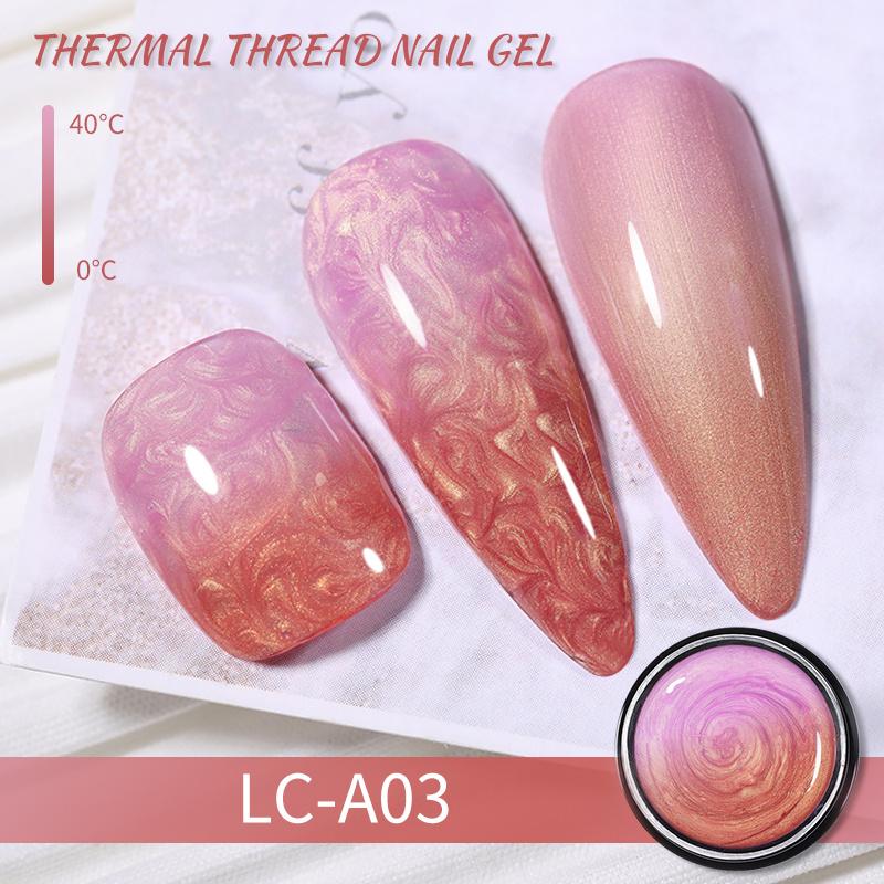 LILYCUTE 7ml Thermal Gel Nail Polish 3 Layers Temperature Shiny Color Changing Semi Permanent Soak Off UV Gel Polish Varnish Base Top Gel Nail Art DIY
