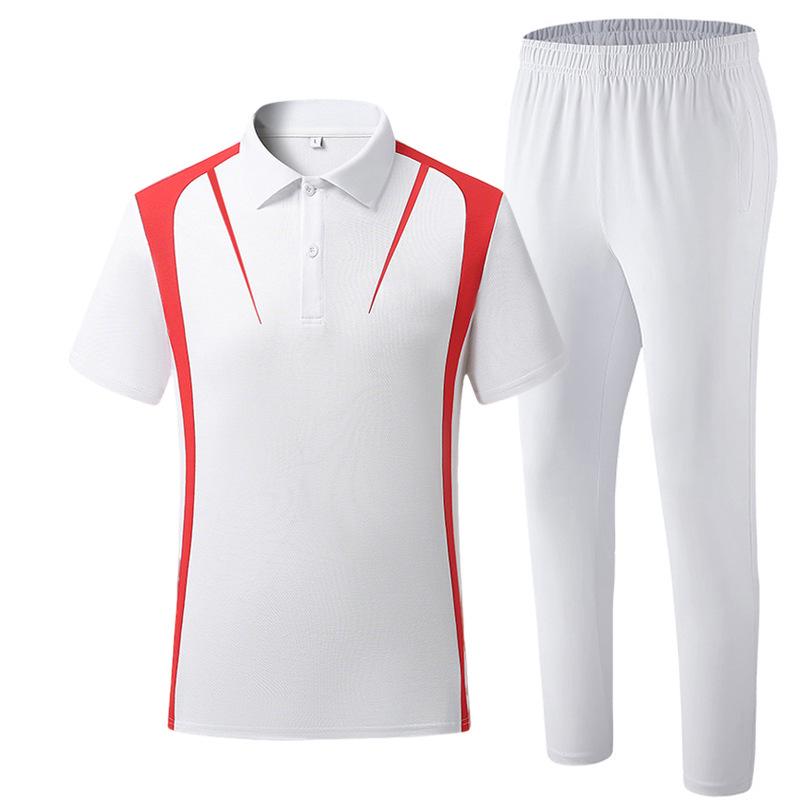 Summer Short Sleeve Sports Set for Men & Women: Polo Shirt & Running Uniform
