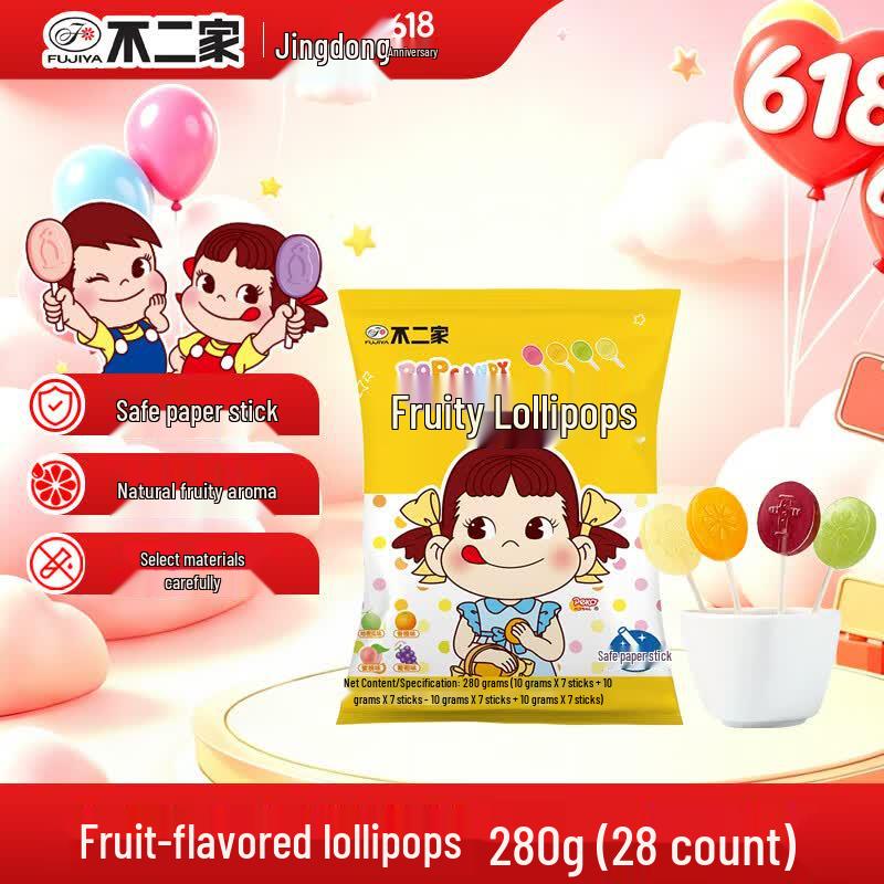 Fujiya Assorted Fruit Lollipops (28 Sticks)
